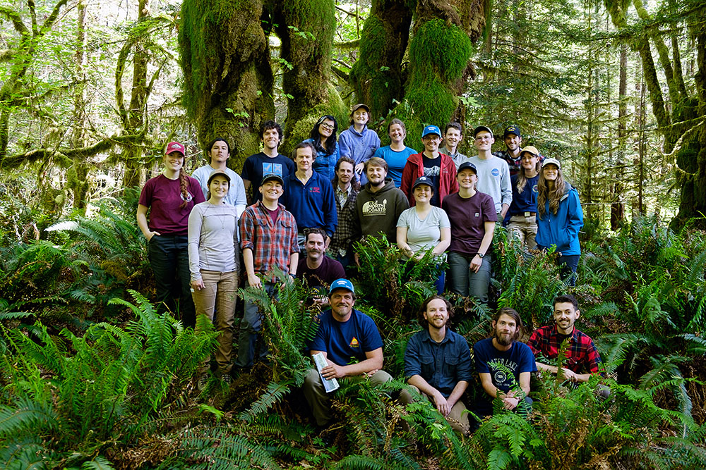 Apprentices and field leads on a field tour of the Greater Mill Creek project area as part of their orientation. Photo by Ryan Thompson