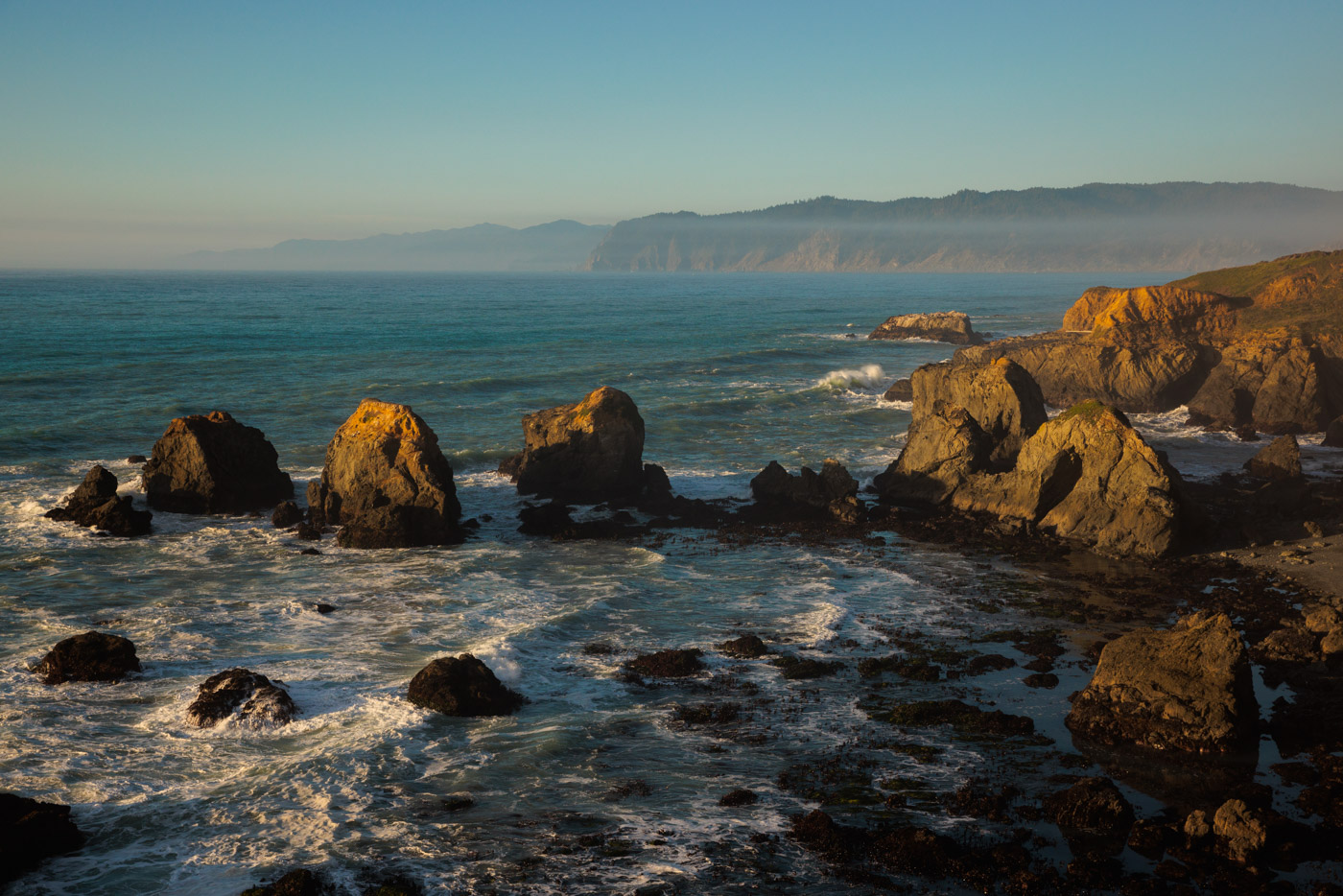 vista of the rugged coastline