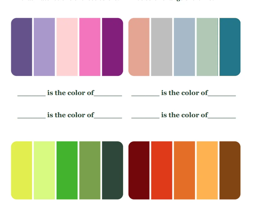 Color palette found in redwood forests