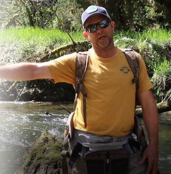 Biologist near stream